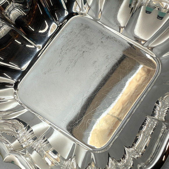 Vintage Reed & Barton 180 Silver Plate 8.5" Square Scalloped Bowl Silverware - Picture 11 of 13